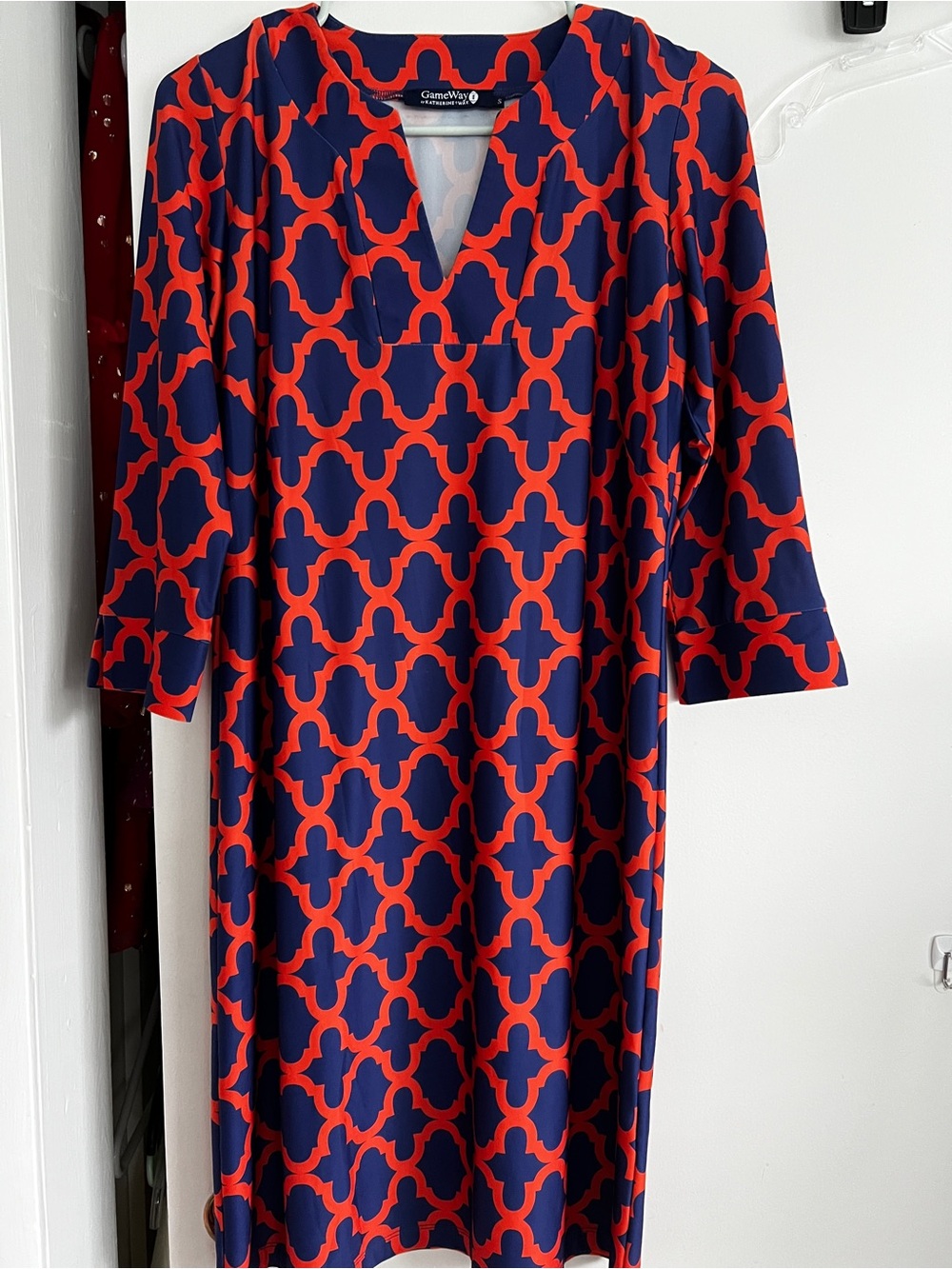 Blue and orange game day dress Shift Dress GameWay by Katherine Way size small